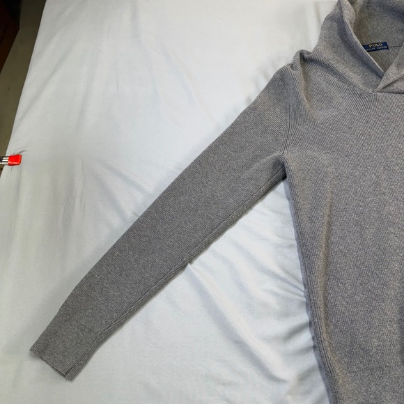 Polo Ralph Lauren preppy Mens Shawl Collar Ribbed Knit Sweater Grey Size small - Picture 7 of 16